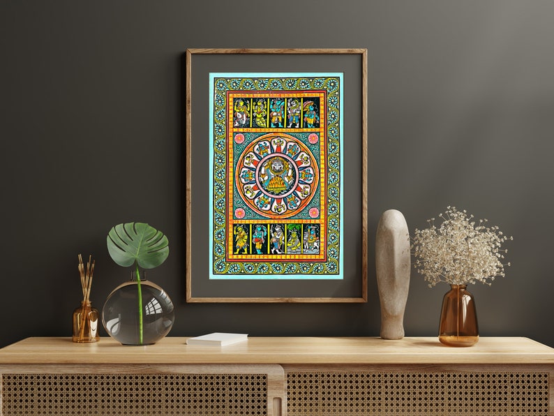 Ilustrações vintage de Dashavatar, arte de parede hindu, presente de inauguração, impressão de arte indiana, pintura hindu, presente hindu, arte hindu, deus hindu imagem 7