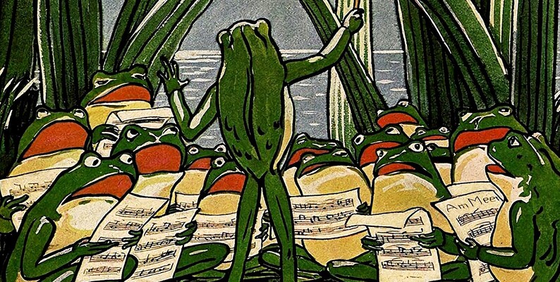 Vintage frog band wall art digital download