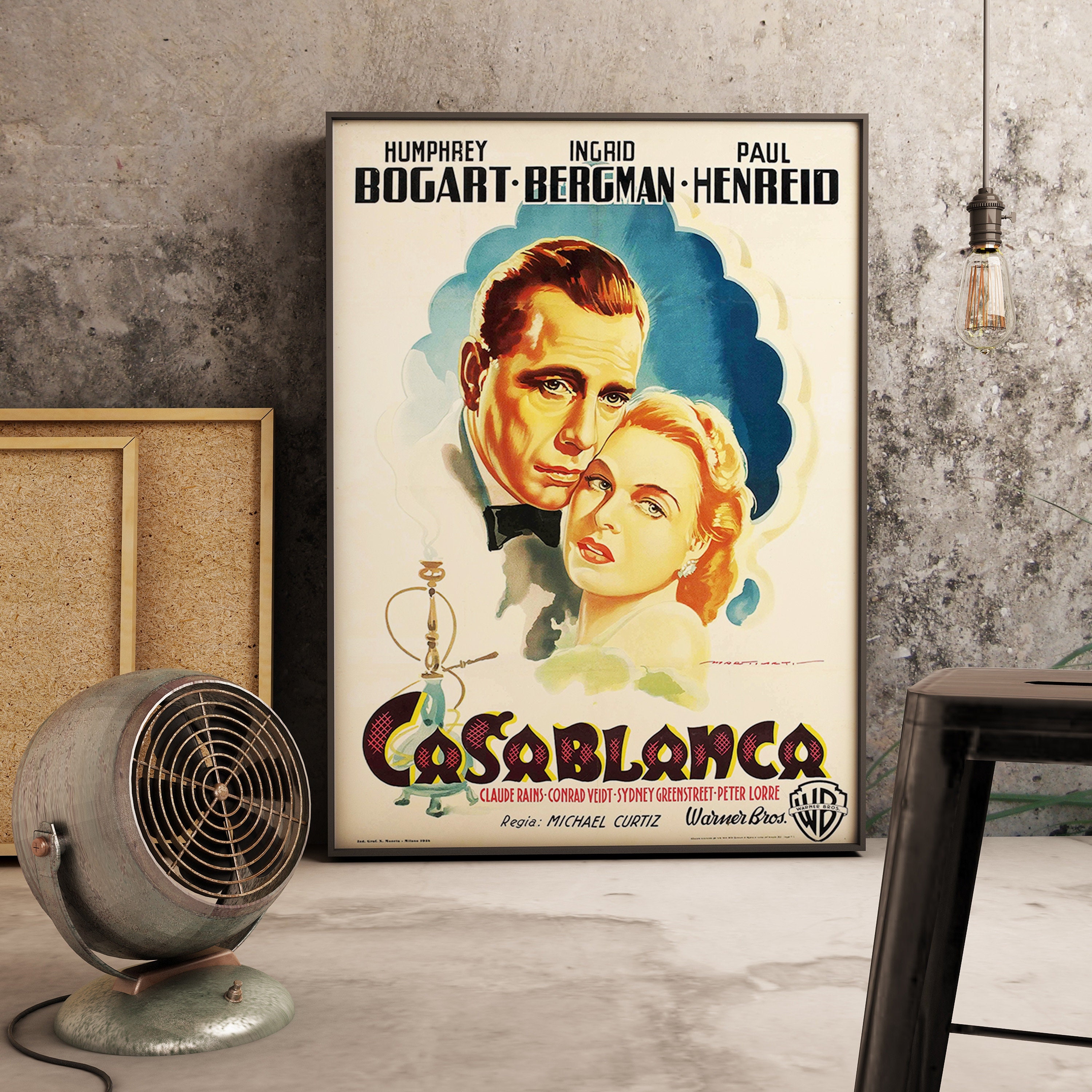 Casablanca Movie Poster 1942 Italian Casablanca Movie Poster Etsy