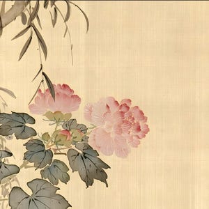 Japanese flower and bird printable art for home