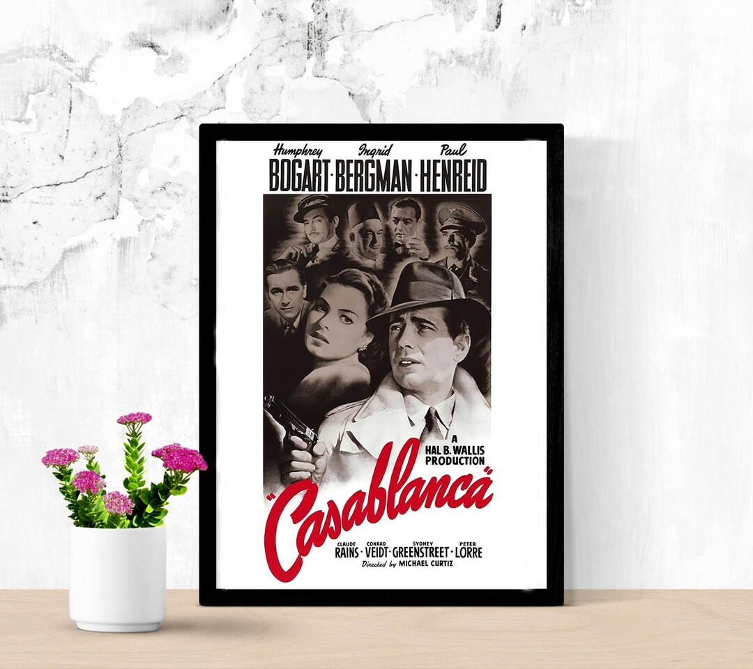 Casablanca Movie Poster 1942, Italian Casablanca Movie Poster, Vintage ...