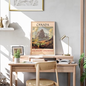 Canada Vintage Travel Poster, Retro Travel Poster, Canada Travel Poster, Canadian Poster, Vintage Travel Poster, Canada Travel Art, retro travel poster, Printable Wall Art, canada print, Digital Download