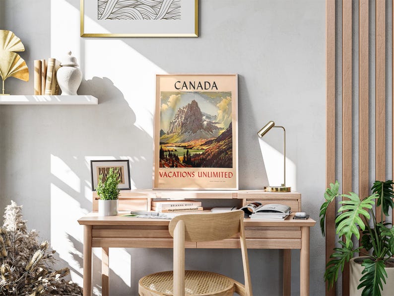 Canada Vintage Travel Poster, Retro Travel Poster, Canada Travel Poster, Canadian Poster, Vintage Travel Poster, Canada Travel Art, retro travel poster, Printable Wall Art, canada print, Digital Download