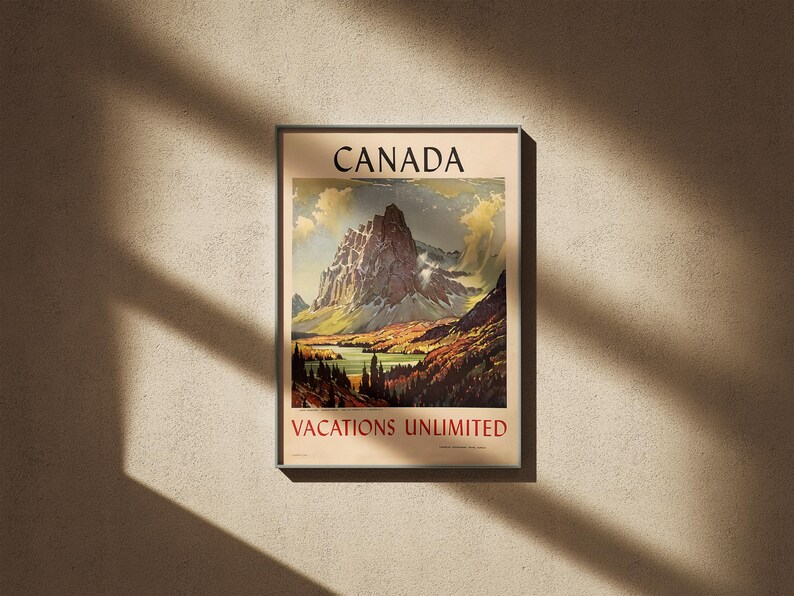 Canada Vintage Travel Poster, Retro Travel Poster, Canada Travel Poster, Canadian Poster, Vintage Travel Poster, Canada Travel Art, retro travel poster, Printable Wall Art, canada print, Digital Download