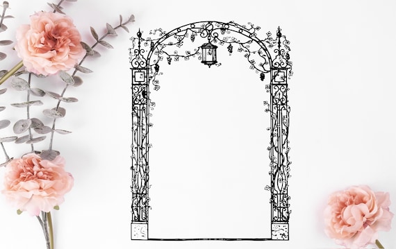 Vintage Victorian Plant Decorative Frame, Vintage Frames SVG