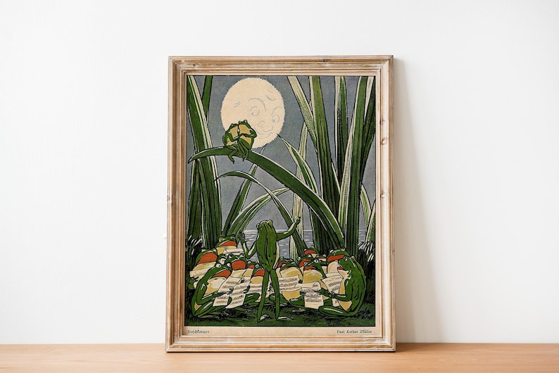 Original Frog Concert Poster - funny poster, wall decor poster, frog wall art, vintage animal print, frog room decor, Instant Download, downloadable prints, digital download, Printable wall art