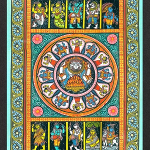 Ilustrações vintage de Dashavatar, arte de parede hindu, presente de inauguração, impressão de arte indiana, pintura hindu, presente hindu, arte hindu, deus hindu imagem 10