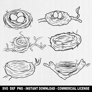 Vogelnest SVG Bundel, Vogel Nest Clipart, Vogel Nest Bestanden voor Cricut, Vogel Nest Svg Cut Bestand, Vogels Silhouet, Vogel Eieren Svg, Vogelhuis