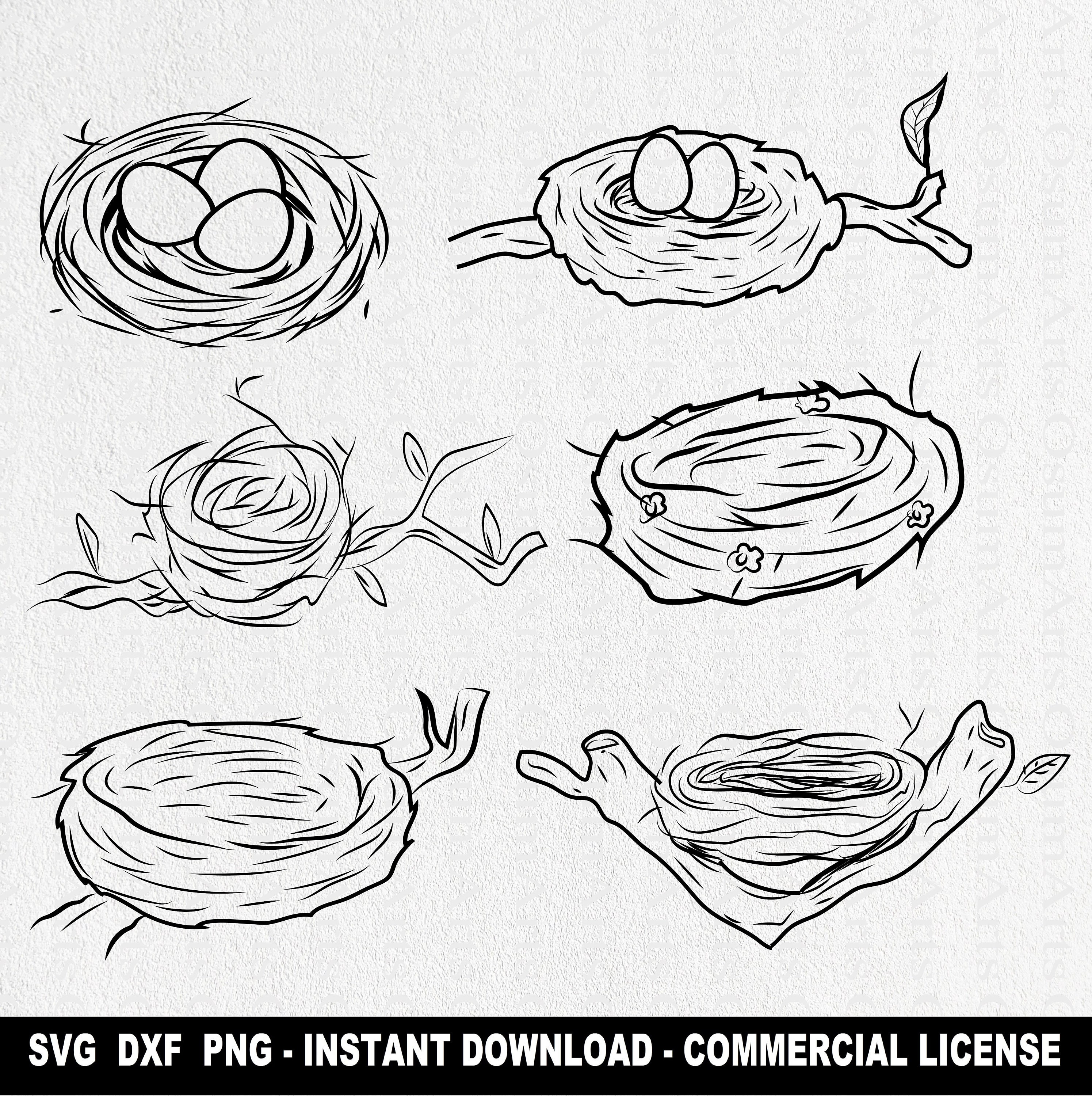 Bird Nest SVG Bundle Bird Nest Clipart Bird Nest Files for Etsy