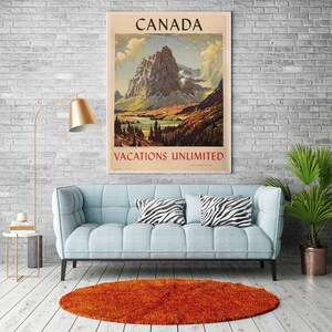 Canada Vintage Travel Poster, Retro Travel Poster, Canada Travel Poster, Canadian Poster, Vintage Travel Poster, Canada Travel Art, retro travel poster, Printable Wall Art, canada print, Digital Download