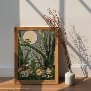 Vintage frog wall art printable for home decor