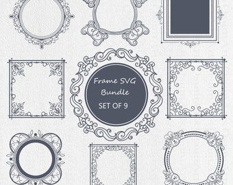 Frame SVG Bundle, Frame Clipart PNG, Frame svg Cricut, Svg Files For Cricut, Monogram svg, Monogram Frame, Wedding Frame, Instant Download