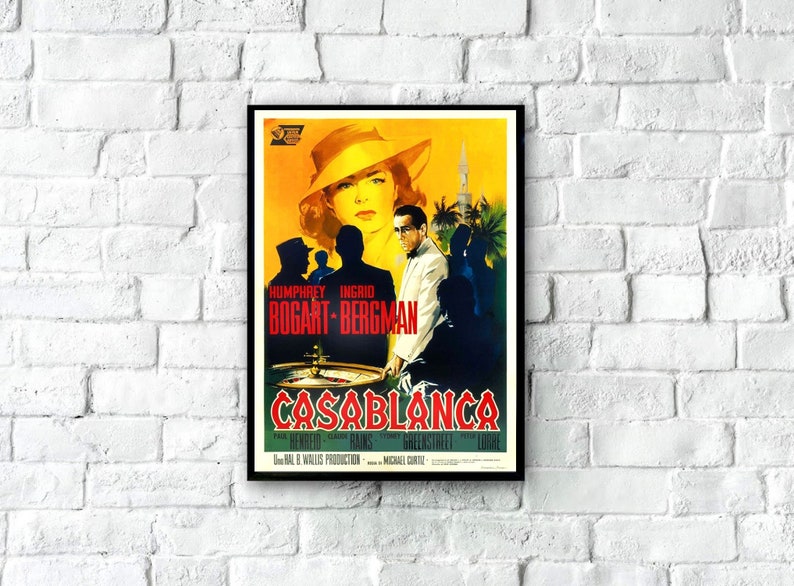 Casablanca Movie Poster 1942, Italian Casablanca Movie Poster, Vintage ...