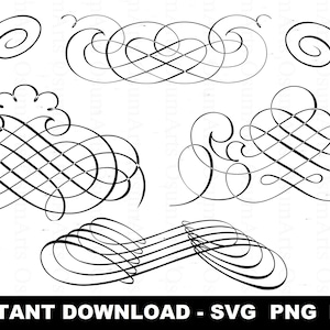 May include: A set of six black and white decorative swirls, perfect for adding a touch of elegance to your designs. These swirls are perfect for use in scrapbooking, card making, invitations, and more.