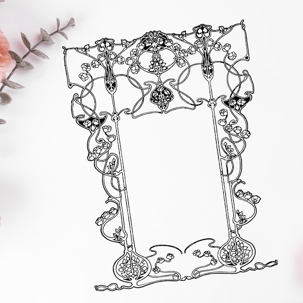 Art Nouveau Border Etsy