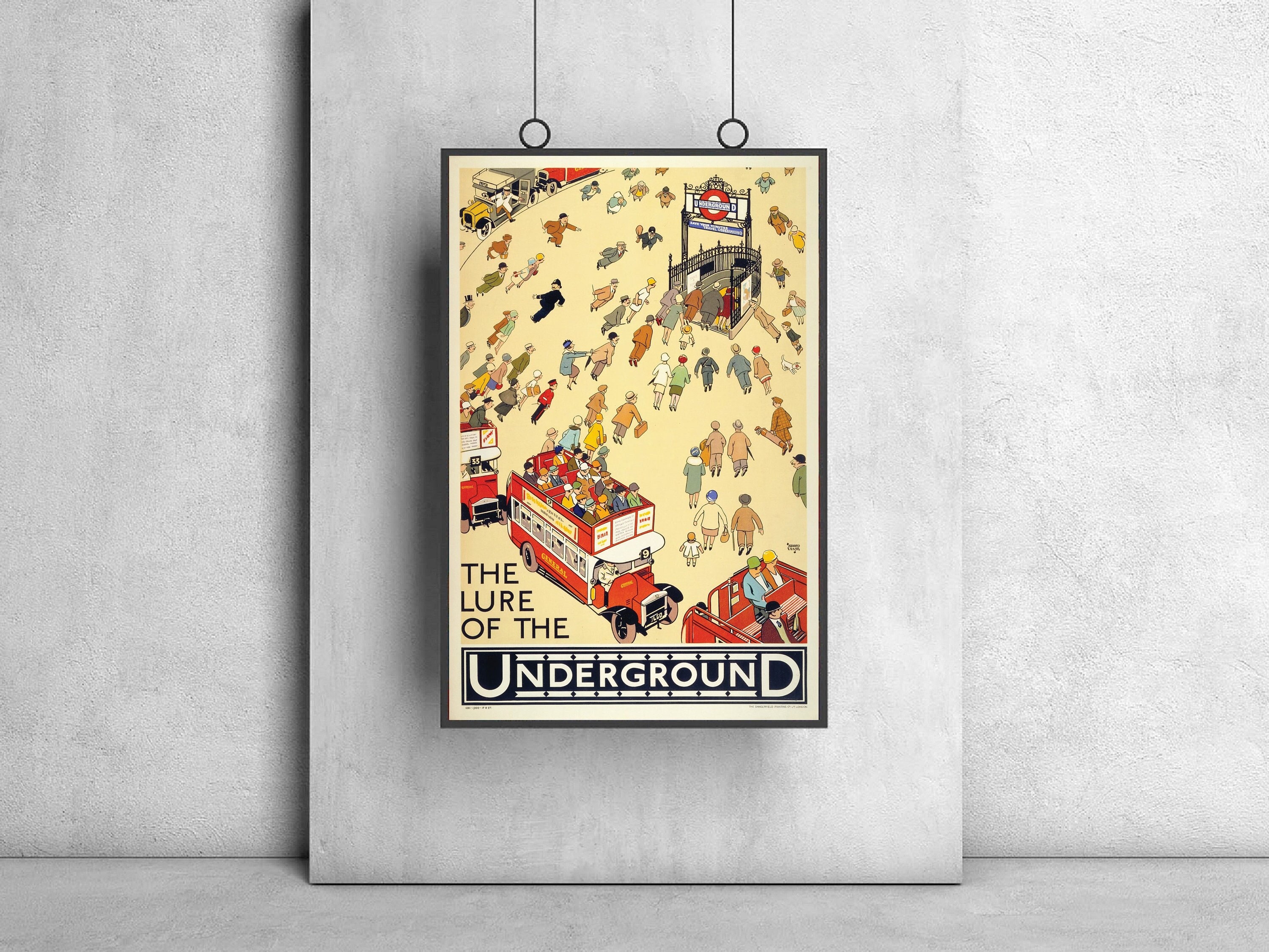 1927 the Lure of the Underground Vintage Travel Poser, London Underground  Poster, London Travel Print, Printable Travel Wall Art, 4 Sizes -   Finland
