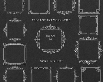 Decorative Frame SVG Bundle, Decorative Square frame svg, Mirror frame svg, Cut File, Cricut, Monogram Frame, Wedding Frame, Frame Clipart