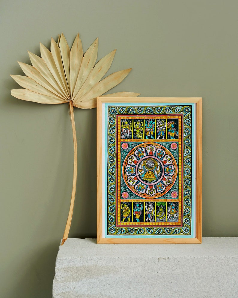Ilustrações vintage de Dashavatar, arte de parede hindu, presente de inauguração, impressão de arte indiana, pintura hindu, presente hindu, arte hindu, deus hindu imagem 4