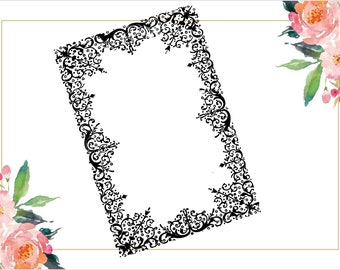 Vintage Intricate Flourish Frame SVG, Vintage Decorative Frame, Vector Ornate Geometric, Vector Clipart, Border Elements, Antique Frame