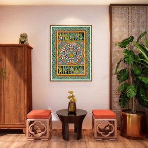 Ilustrações vintage de Dashavatar, arte de parede hindu, presente de inauguração, impressão de arte indiana, pintura hindu, presente hindu, arte hindu, deus hindu imagem 2