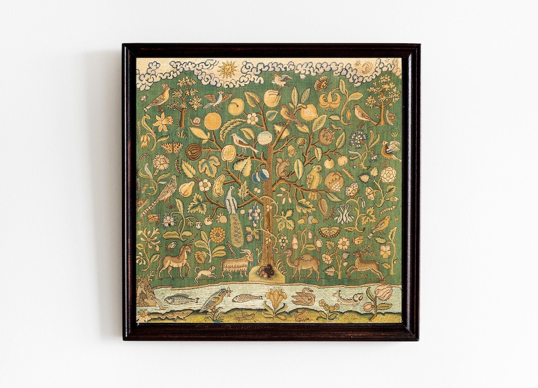 Antique Tree of Life Art Print, Vintage Nature Wall Art, Medieval ...