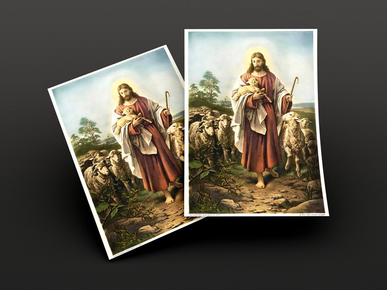 Antique JESUS Print Vintage Jesus Art 1887 Christian Décor Etsy