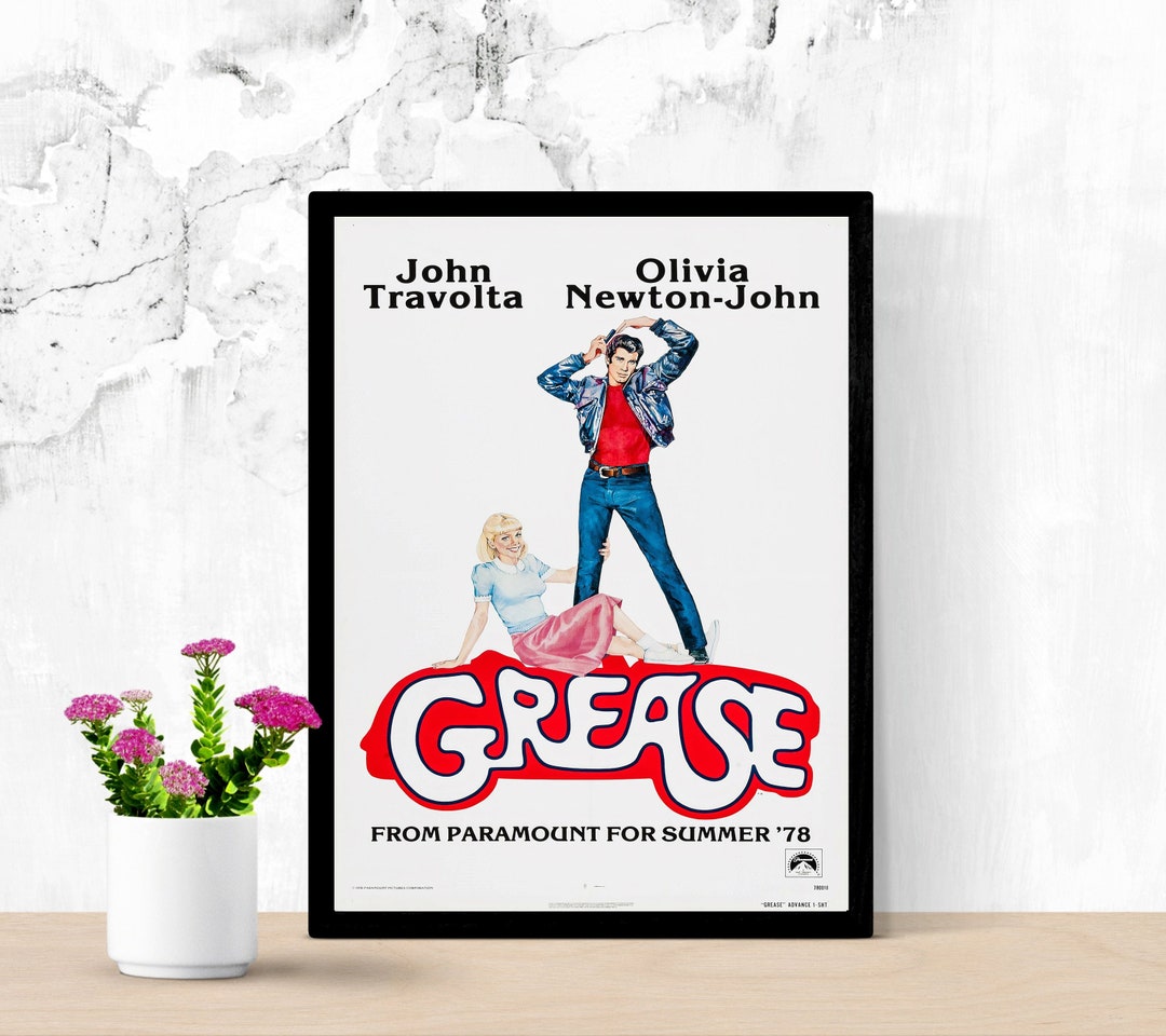 Grease Original Movie Poster 1978 Vintage Movie Poster Print Etsy