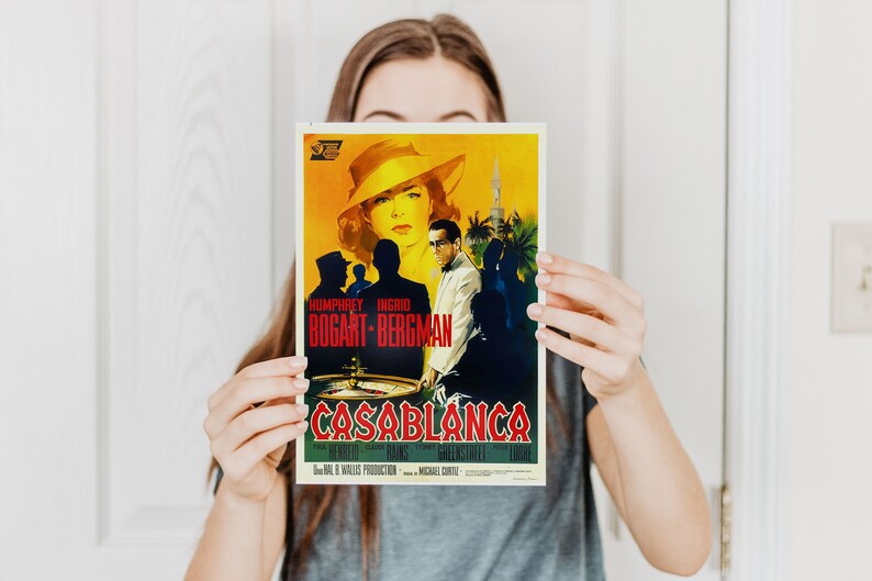 Casablanca Movie Poster 1942, Italian Casablanca Movie Poster, Vintage ...