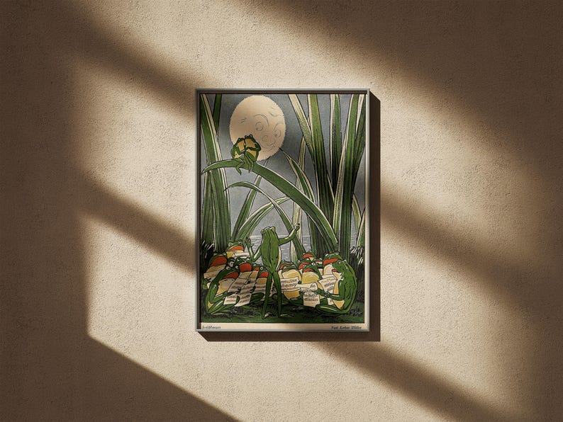 Funny frog room decor instant download poster