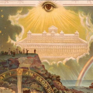 From darkness to light, antique art print, vintage masonic lithography, antique print, downloadable print, Freemasonry art, esoteric image 8