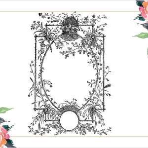 Vintage Victorian Floral Frame SVG, Vintage Frames SVG, Frame Clipart, Antique Decorative Frame, Vector Ornate Geometric, Frame Element