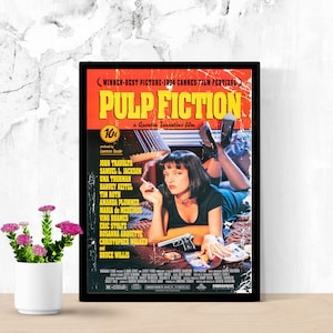 Pulp Fiction Movie Poster, Vintage Movie Poster, Vintage Film Art, Classic Film Poster, Retro Movie Poster, Poster Mural Art, A2, A3, A4, A5
