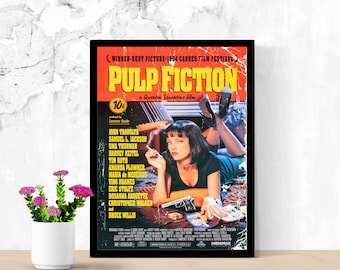 Pulp Fiction Movie Poster, Vintage Movie Poster, Vintage Film Art, Classic Film Poster, Retro Movie Poster, Poster Wall Art, A2, A3, A4, A5