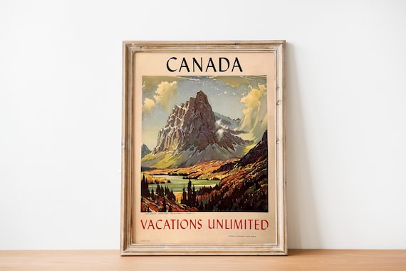 Canada Vintage Travel Poster, Retro Travel Poster, Canada Travel Poster, Canadian Poster, Vintage Travel Poster, Canada Travel Art Printable
