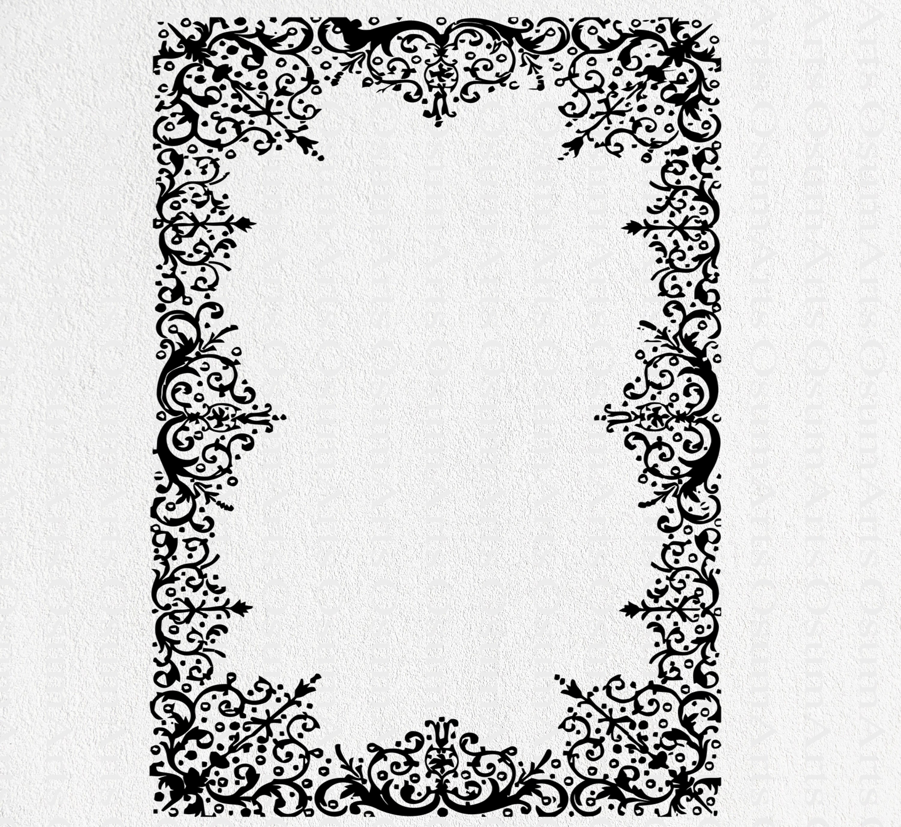 Vintage Intricate Flourish Frame SVG Vintage Decorative - Etsy