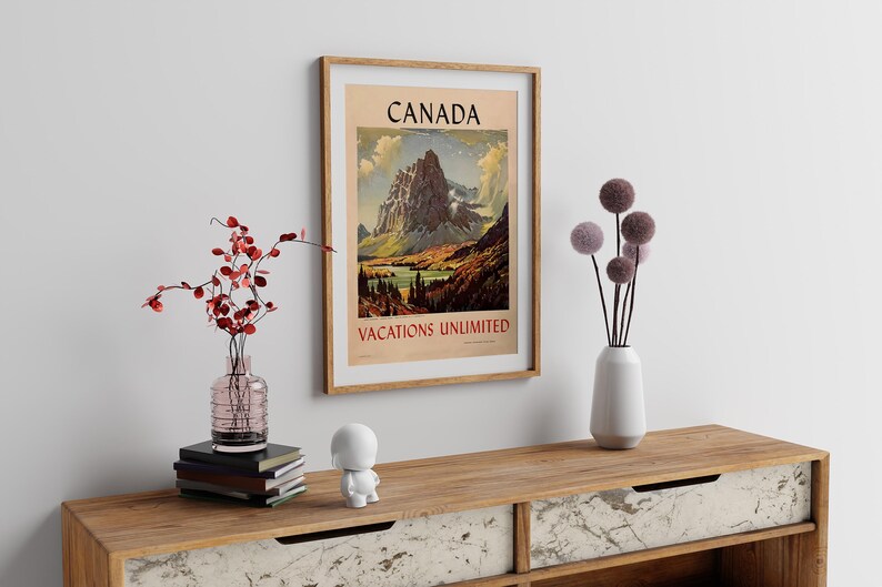 Canada Vintage Travel Poster, Retro Travel Poster, Canada Travel Poster, Canadian Poster, Vintage Travel Poster, Canada Travel Art, retro travel poster, Printable Wall Art, canada print, Digital Download