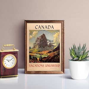Canada Vintage Travel Poster, Retro Travel Poster, Canada Travel Poster, Canadian Poster, Vintage Travel Poster, Canada Travel Art, retro travel poster, Printable Wall Art, canada print, Digital Download