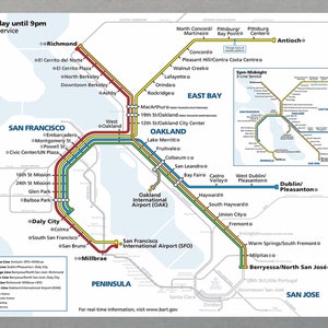BART Bay Area Rapid Transit Map 2023, Current BART Map, San Fransisco ...
