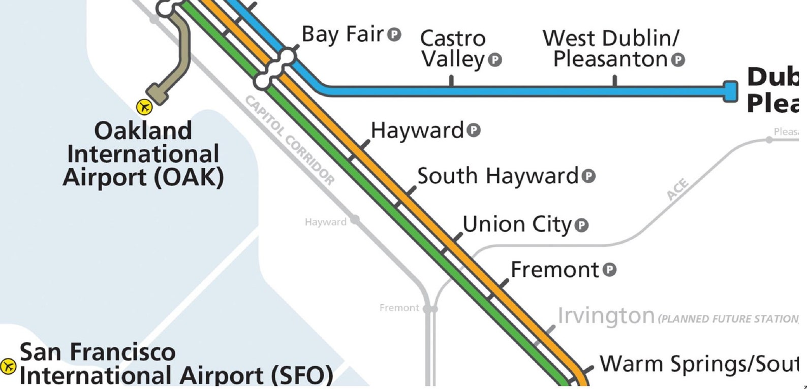 BART Bay Area Rapid Transit Map Current BART Map San - Etsy