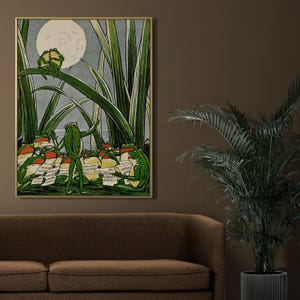 Whimsical frog concert poster digital download