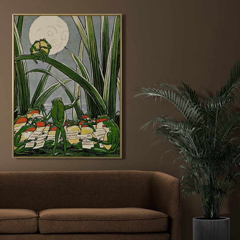 Whimsical frog concert poster digital download