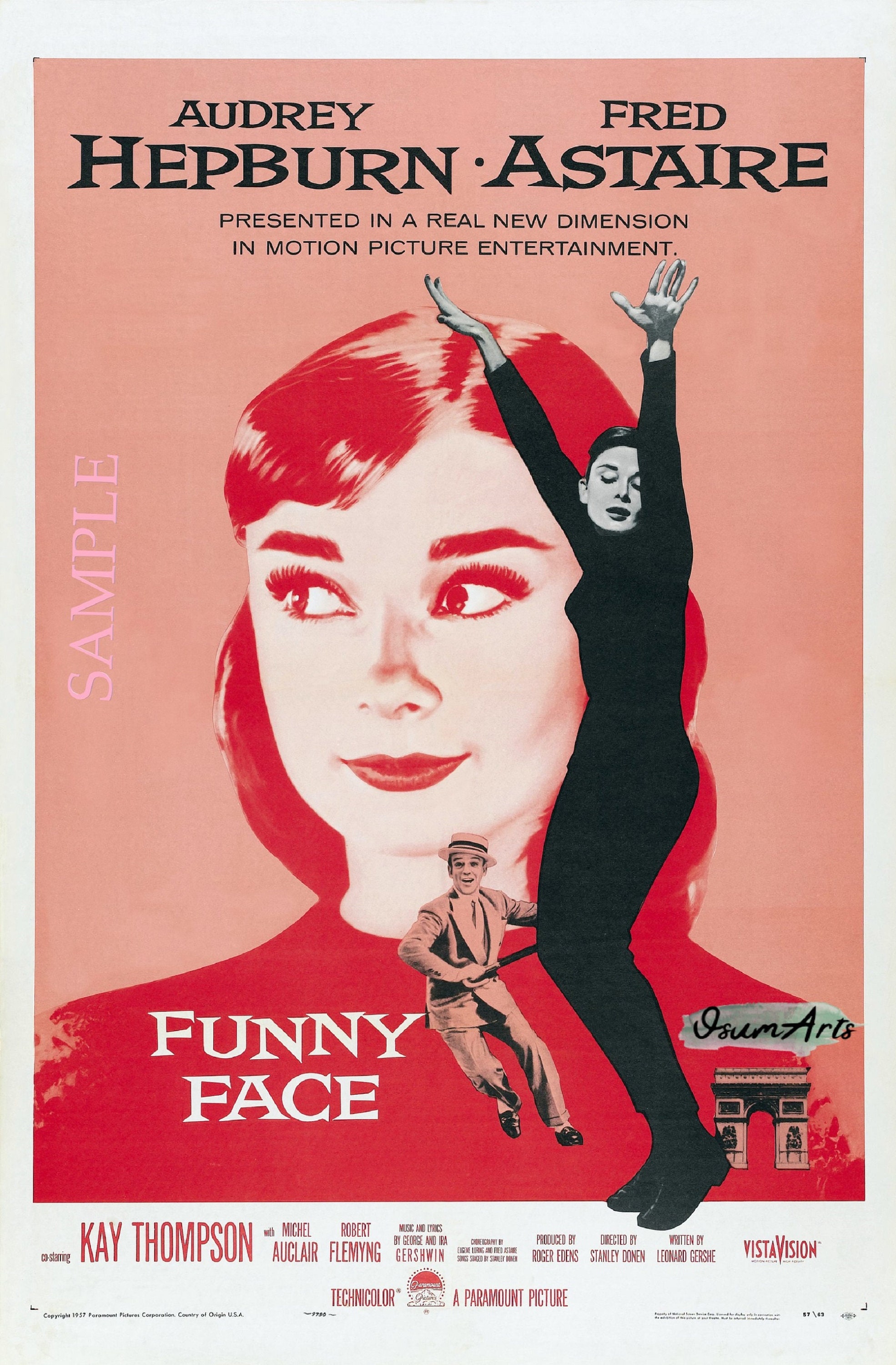 Funny Face 1957 Movie Original Vintage Poster