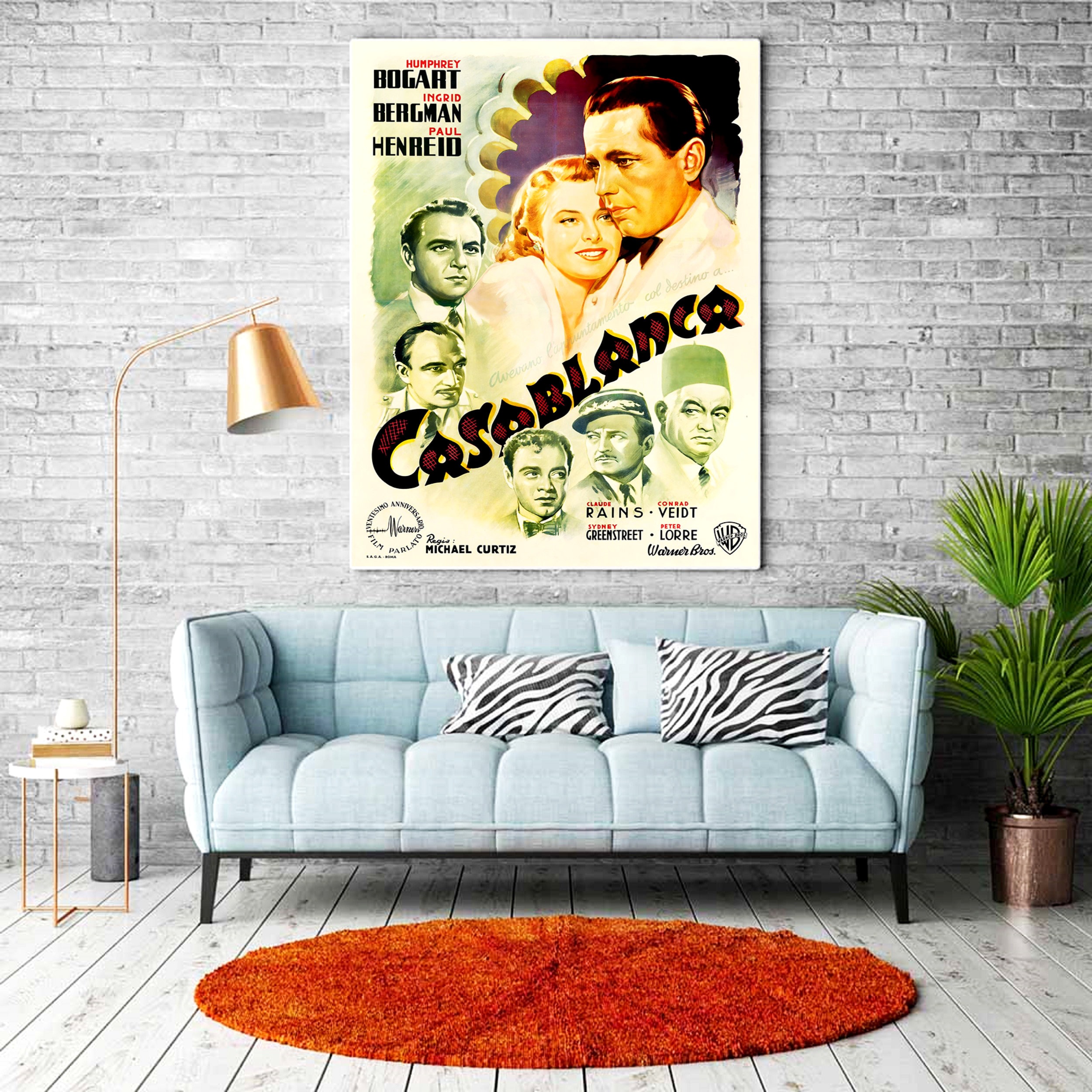 Casablanca Movie Poster 1946, Italian Casablanca Movie Poster, Vintage ...
