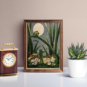 Original frog concert poster vintage printable wall art