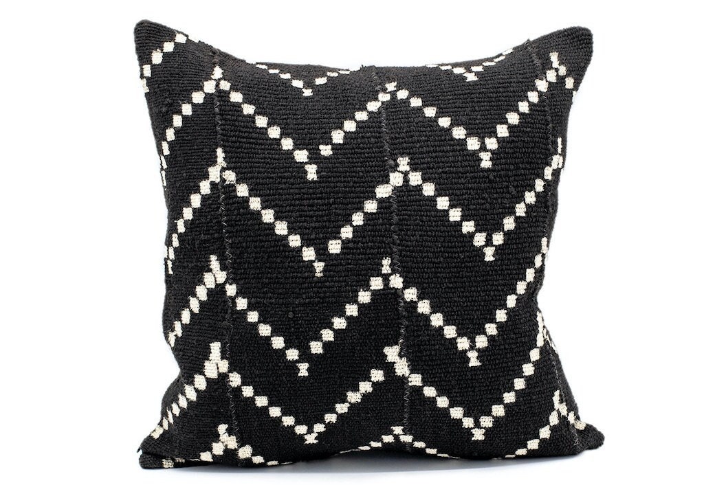 Coussin Bogolan Mudcloth Cushion Coton Noir Decoration Boheme Tida