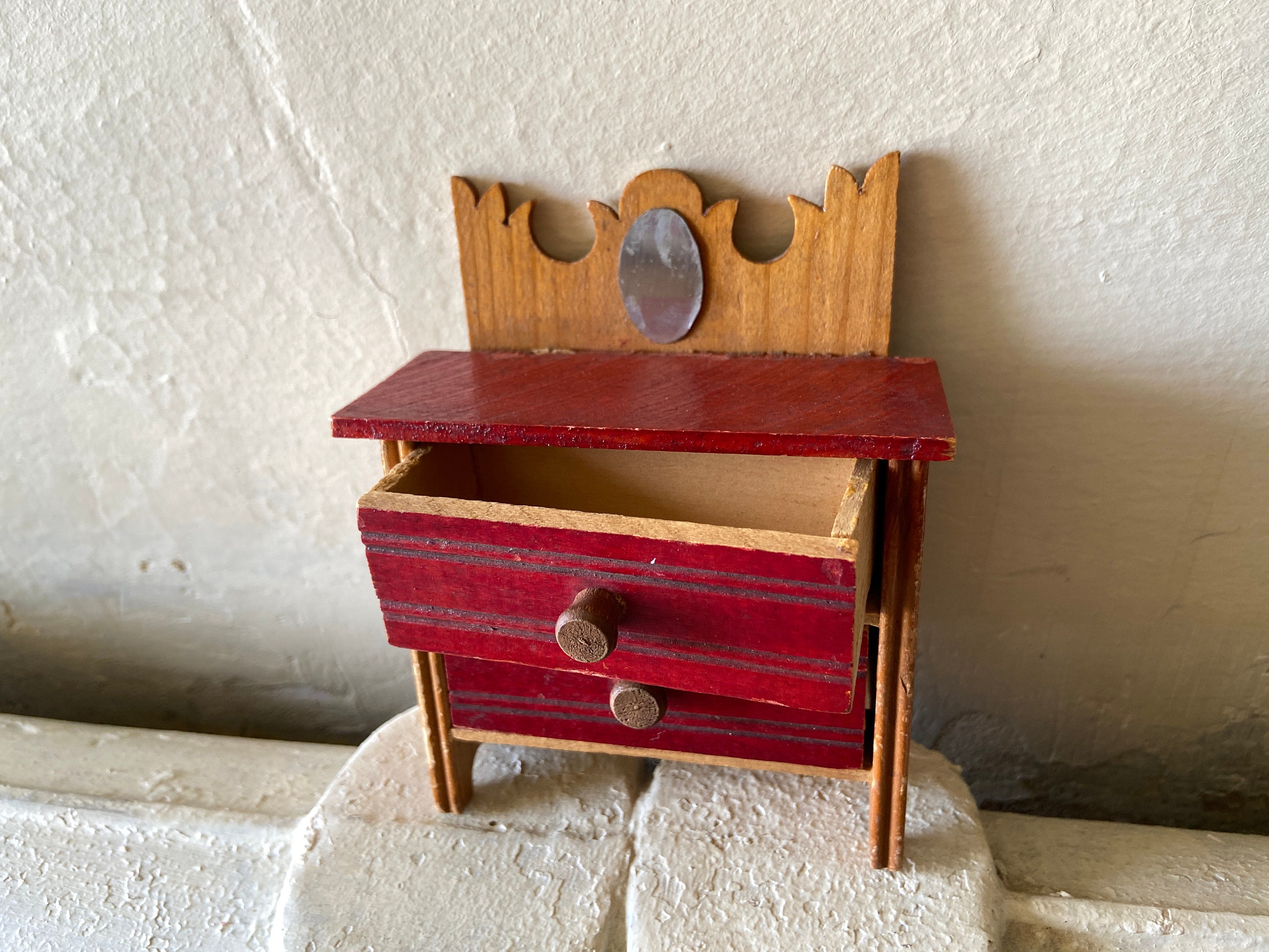 Antique Children's Dollhouse Furniture Antique Wooden Etsy