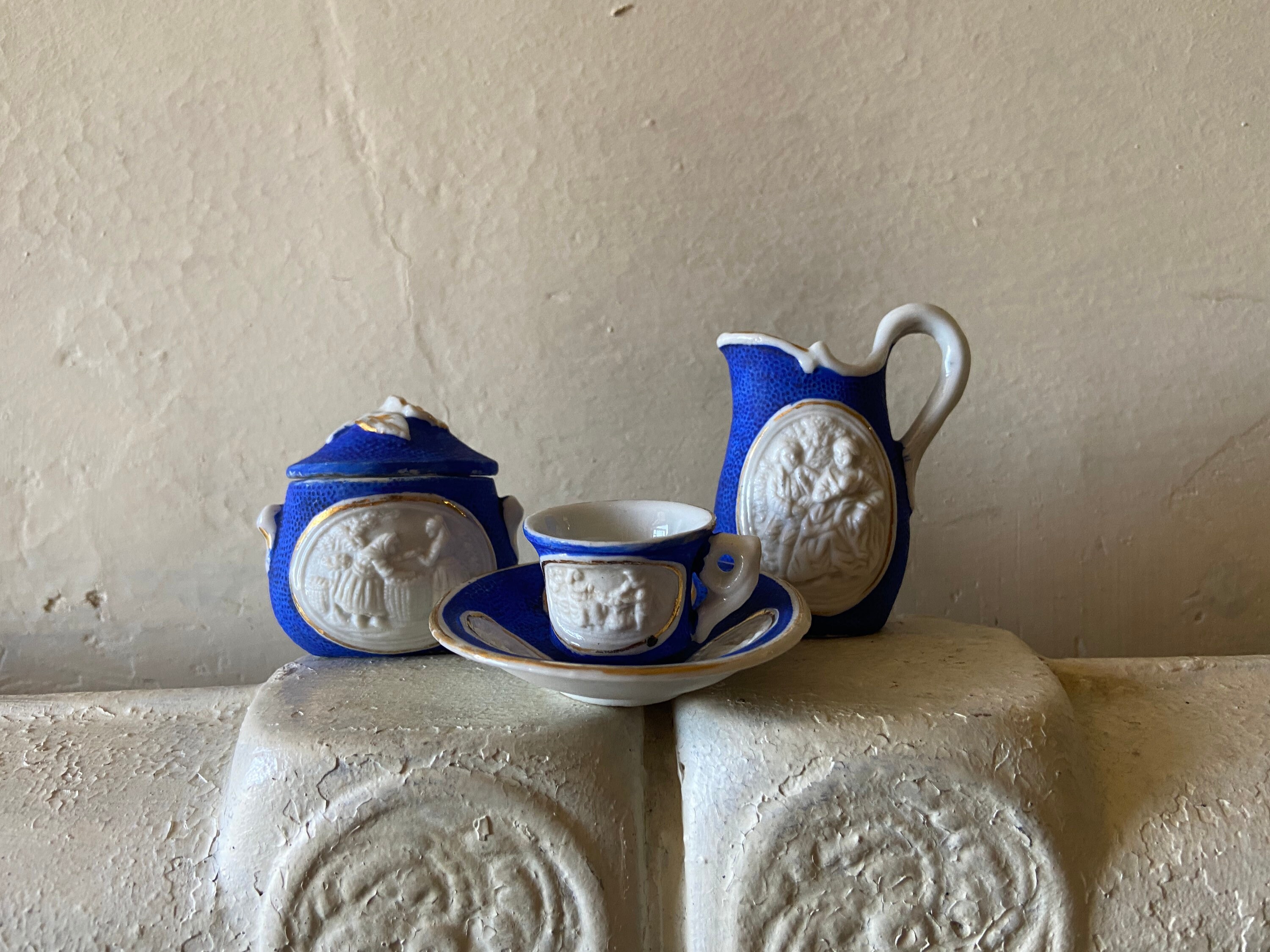 Antique Victorian Miniature Tea Set / Victorian Tea Set / 9 Etsy