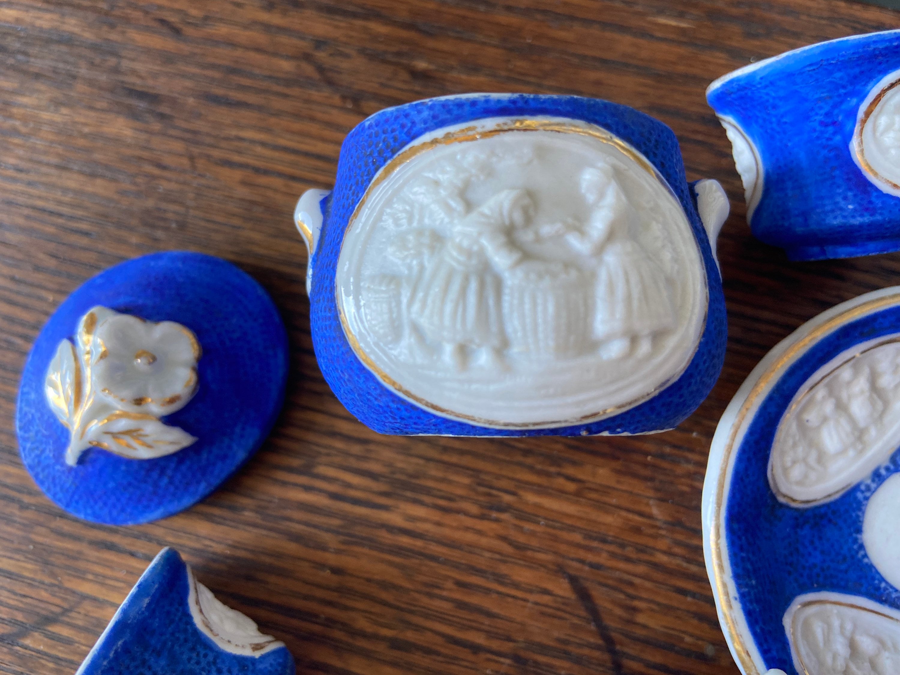 Antique Victorian Miniature Tea Set / Victorian Tea Set / 9 Etsy