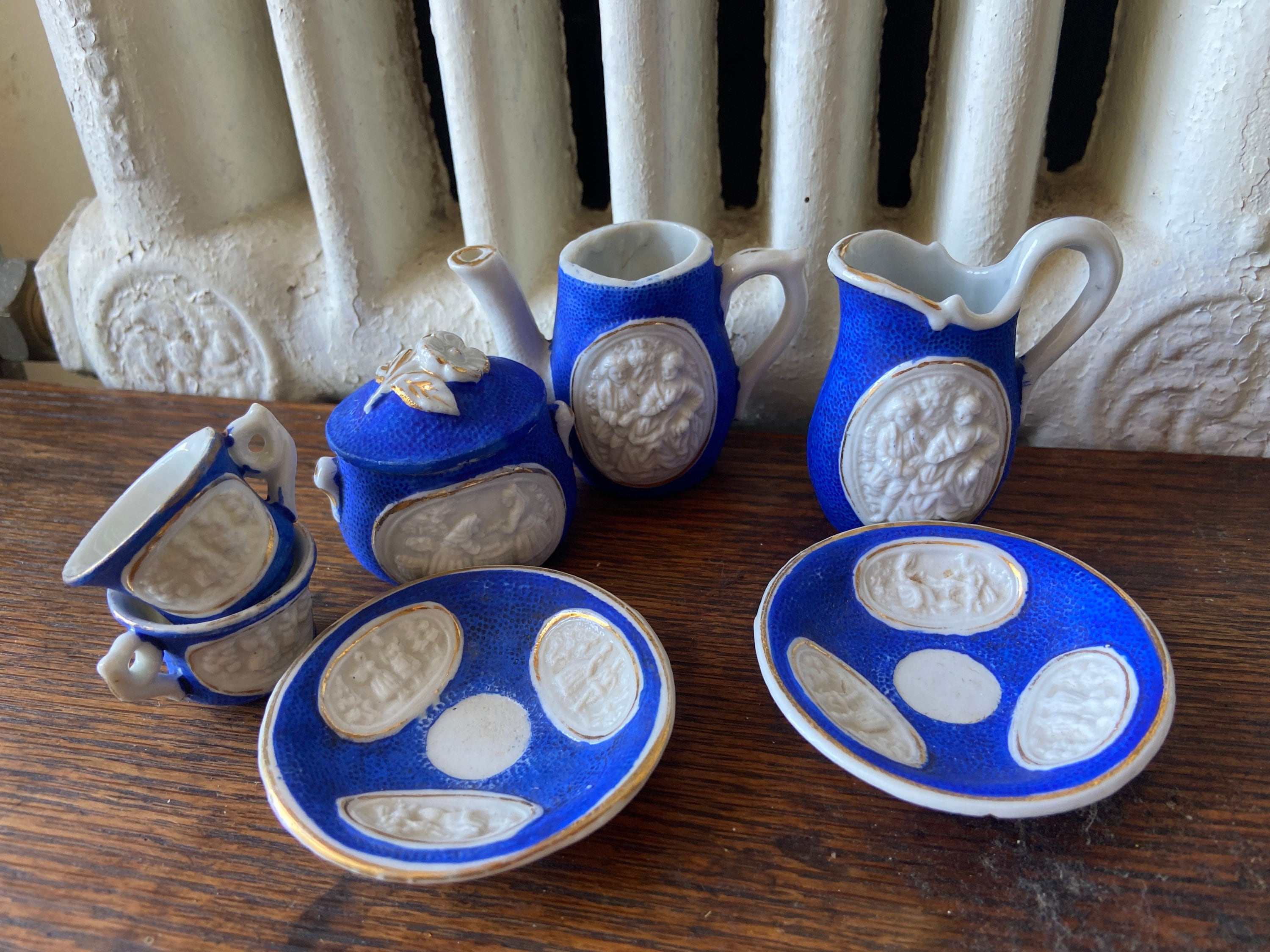 Antique Victorian Miniature Tea Set / Victorian Tea Set / 9 Etsy