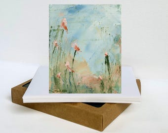 Spring Flower Card Boxed Set | Hand-Painted Floral Greeting Cards | Easter Art Cards | Gift for Mother's Day